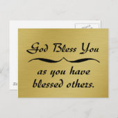 God zegene je zoals je anderen hebt gezegend briefkaart (Voorkant / Achterkant)