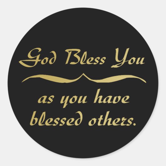 God zegene je zoals je anderen hebt gezegend ronde sticker (Voorkant)