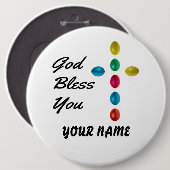God zegene jou ronde button 6,0 cm (Voorkant /achterkant)