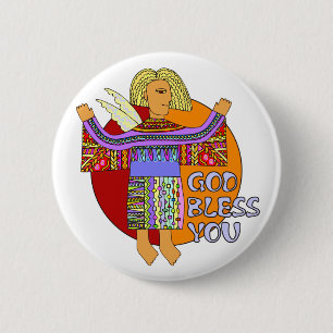 God zegene jou Transparantie Hintergrund Ronde Button 5,7 Cm