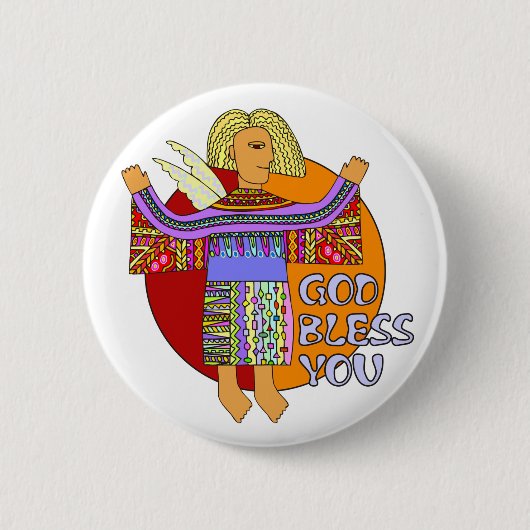 God zegene jou | Transparantie Hintergrund Ronde Button 5,7 Cm (Voorkant)