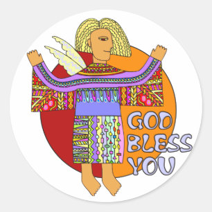 God zegene jou   Transparantie Hintergrund Ronde Sticker