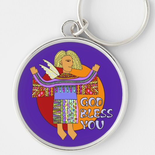 God zegene jou | violet sleutelhanger (Voorkant)