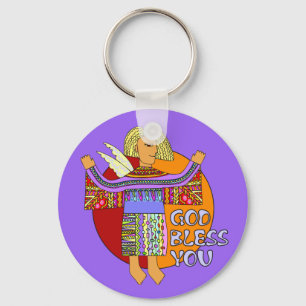 God zegene jou   violet sleutelhanger