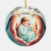 God zegene mijn Baby 🎄👶 Keramisch Ornament (Voorkant)