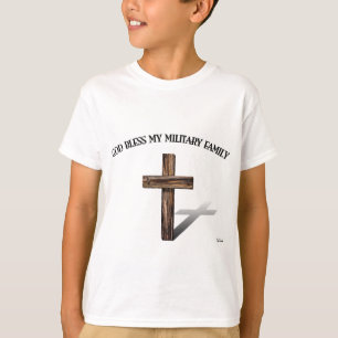 GOD ZEGENE MIJN MILITAIRE GEZIN met robuust kruis T-shirt