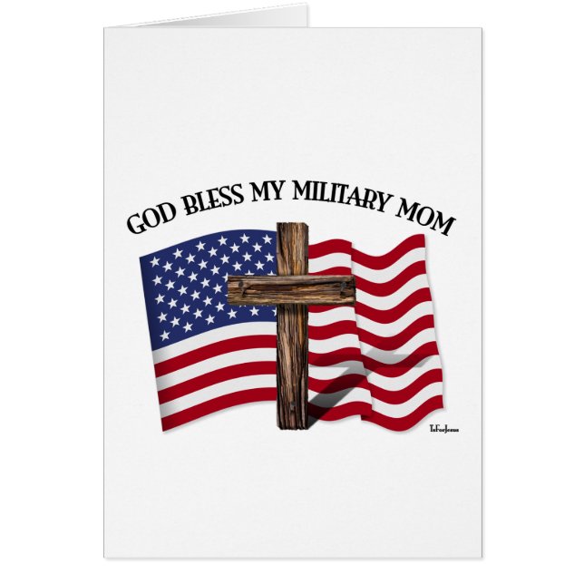 GOD ZEGENE MIJN MILITAIRE MOEDER ruwe kruis & Amer (Voorkant)