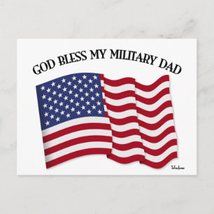 GOD ZEGENE MIJN MILITAIRE VADER met Amerikaanse vl Briefkaart