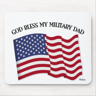 GOD ZEGENE MIJN MILITAIRE VADER met Amerikaanse vl Muismat