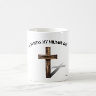 GOD ZEGENE MIJN MILITAIRE VADER met robuust kruis Koffiemok