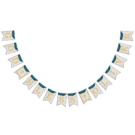 God zegene naam Blue Geode Boy doop communie Vlaggetjes