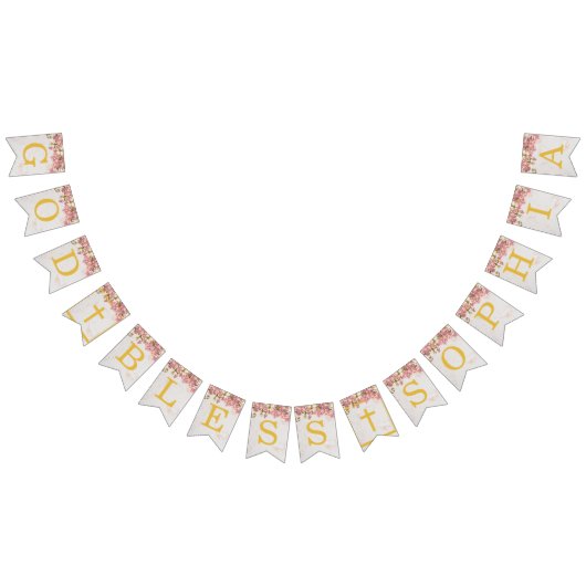 God zegene naam roze orchideeën meisje doop commun vlaggetjes (Alle)