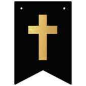 God zegene naam zwart goud religieuze bevestiging vlaggetjes (Eerste vlag)