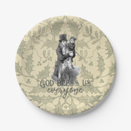God zegene ons allemaal Dickens Kerstlied Papieren Bordje