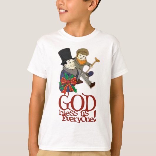 God zegene ons allen een kerstkarol tiny Tim T-shirt (Voorkant)