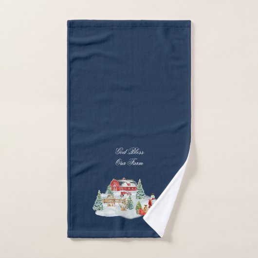 God zegene ons Boerderij Kerstmis Boerderij Scene Bad Handdoek (Handdoek)