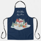 God zegene ons Boerderij Kerstmis Boerderij Scene Schort (Voorkant)