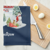 God zegene ons Boerderij Kerstmis Boerderij Scene Theedoek (Quarter Fold)