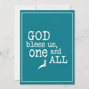 God zegene ons één en alle kerst kaart