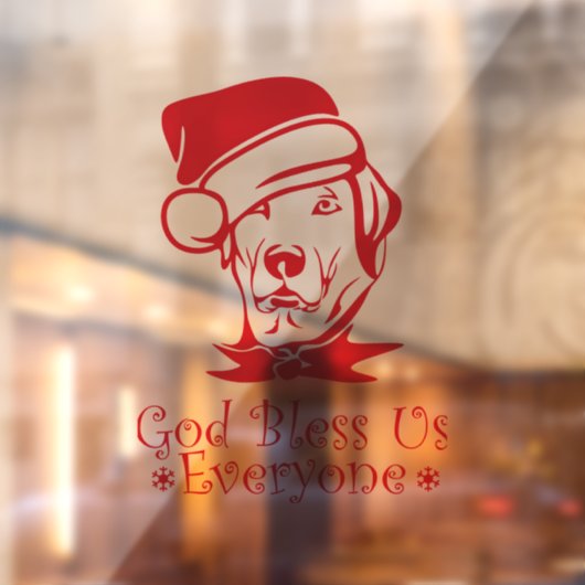 God zegene ons (hond) raamsticker (Vel 2)