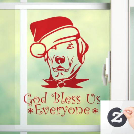 God zegene ons (hond) raamsticker (Huis)