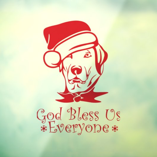 God zegene ons (hond) raamsticker (Vel 3)