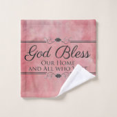 God zegene ons huis bad handdoek (Wasdoekje)