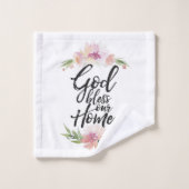 God zegene ons huis bad handdoek (Wasdoekje)