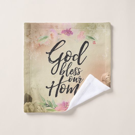 God zegene ons huis bad handdoek (Wasdoekje)