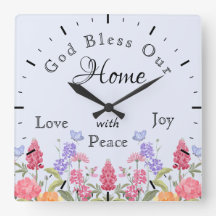 God zegene ons huis Bloemen Wildbloemen Blauw