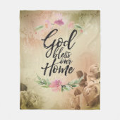 God zegene ons huis fleece deken (Voorkant)