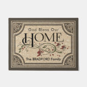 God zegene ons huis: Gepersonaliseerd Deurmat (Voorkant)