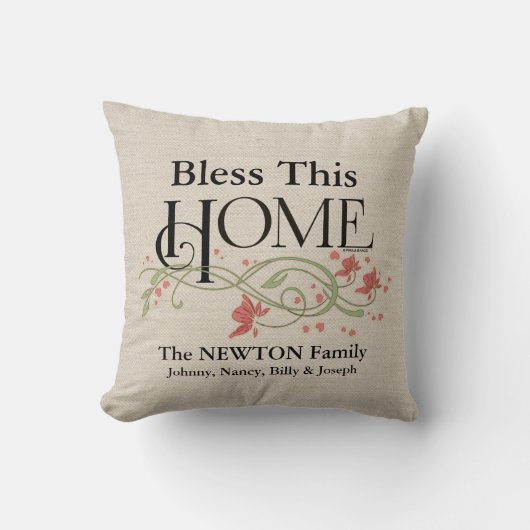 God zegene ons huis: Gepersonaliseerd Kussen (Voorkant)