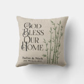 God zegene ons huis: Gepersonaliseerd Kussen (Achterkant)