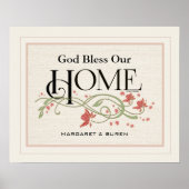God zegene ons huis: Gepersonaliseerd Poster (Voorkant)