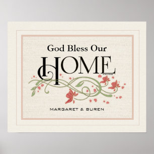 God zegene ons huis: Gepersonaliseerd Poster