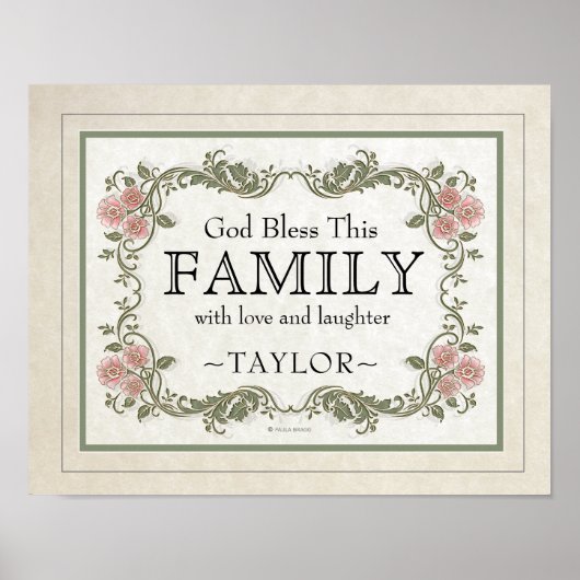 God zegene ons huis: Gepersonaliseerd Poster (Voorkant)