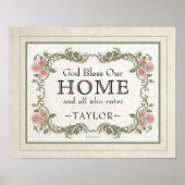 God zegene ons huis: Gepersonaliseerd Poster (Voorkant)