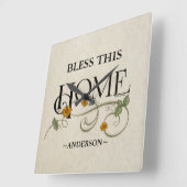 God zegene ons huis: Gepersonaliseerd Vierkante Klok (Hoek)