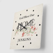 God zegene ons huis: Gepersonaliseerd Vierkante Klok (Hoek)