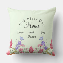 God zegene ons huis groene wilde bloem familienaam kussen