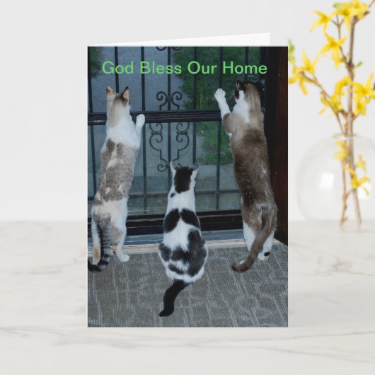 God zegene ons huis kaart (Gele Bloem)