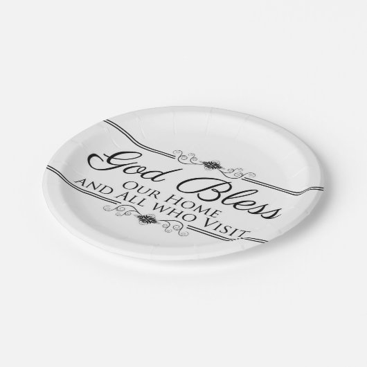 God zegene ons huis papieren bordje (Gekanteld)