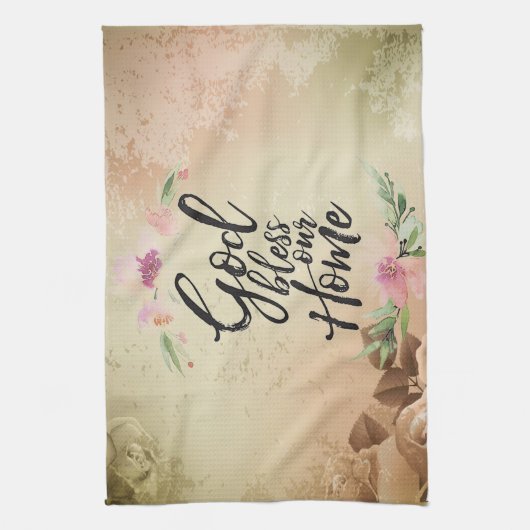 God zegene ons huis theedoek (Verticaal)