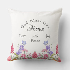 God zegene ons huis witte wilde bloem familienaam kussen