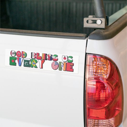 God zegene ons iedereen bumpersticker (Op Truck)