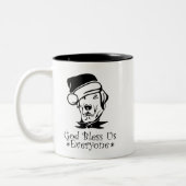 god zegene ons iedereen tweekleurige koffiemok (Links)