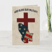 God zegene ons leger, biddende handen/vlag kaart (Voorkant)