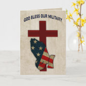 God zegene ons leger, biddende handen/vlag kaart (Gele Bloem)