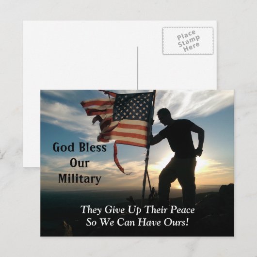 God zegene ons militair Briefkaart (Voorkant / Achterkant)